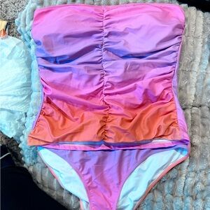 Beachsissi Gradient Smocked Tankini Set - Size XL